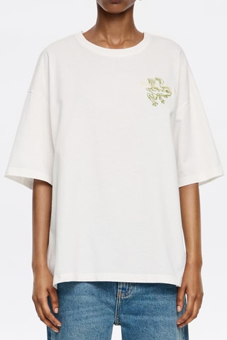 T-shirt oversize in cotone bio - Bianco