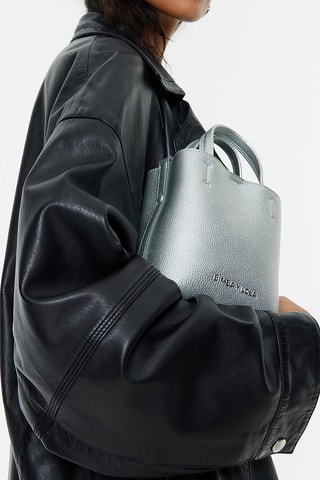 Borsa a mano in pelle - Argentato