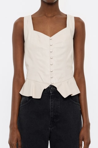 Camicia in pelle - Ecrù