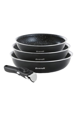 3 poêles et 1 poignée amovible Marble ceramic - 20/24/28 cm