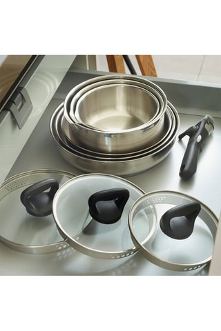 Batterie de cuisine en acier inoxydable - 10 pièces