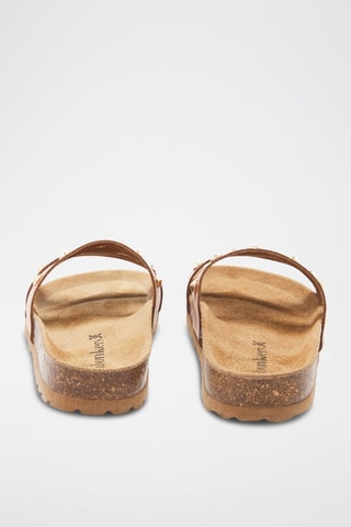 Mules en cuir - 
Marron