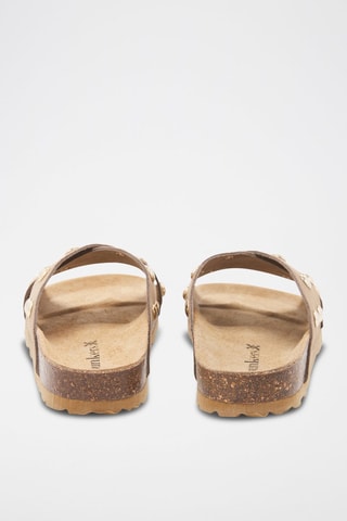 Mules en cuir - 
Beige