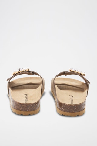 Mules en cuir - 
Marron