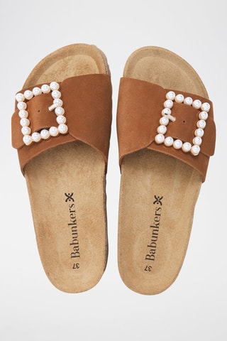 Mules en cuir - 
Marron