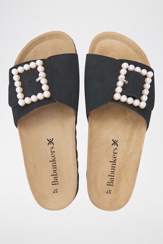 Mules en cuir - 
Noir