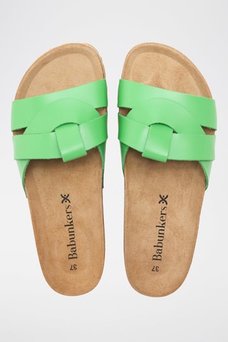 Mules en cuir - 
Vert