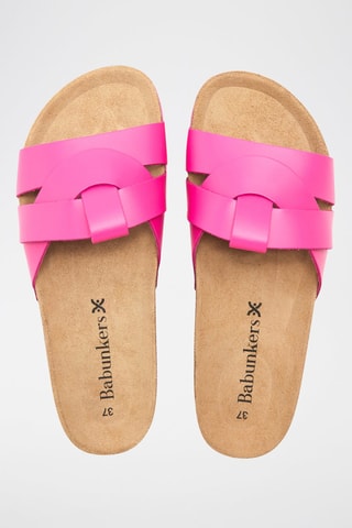 Mules en cuir - 
Rose