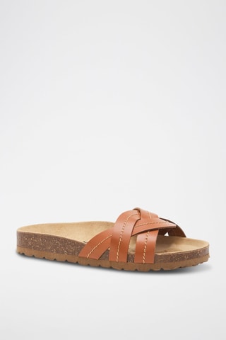 Mules en cuir - 
Marron