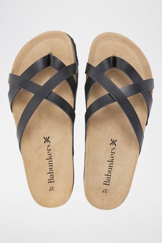 Mules en cuir - 
Noir