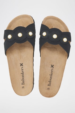 Mules en cuir - 
Noir