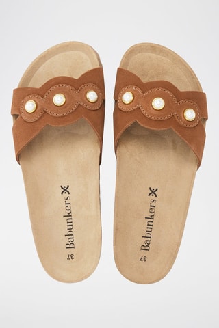 Mules en cuir - 
Marron