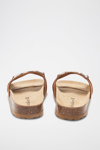 Mules en cuir - 
Marron