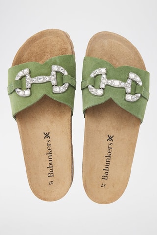 Mules en cuir - 
Vert