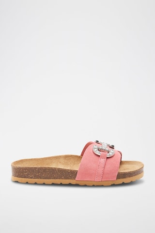 Mules en cuir - 
Rose