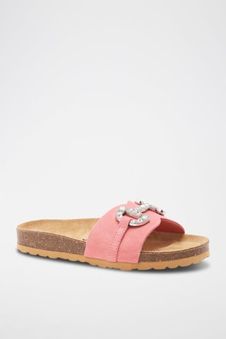 Mules en cuir - 
Rose