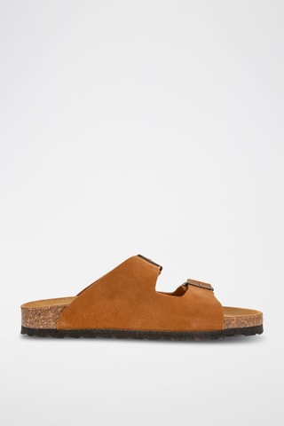 Mules en nubuck Camel