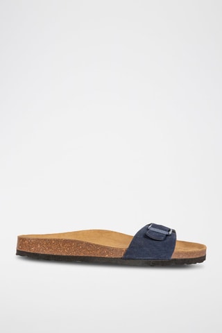 Mules en nubuck Bleu marine