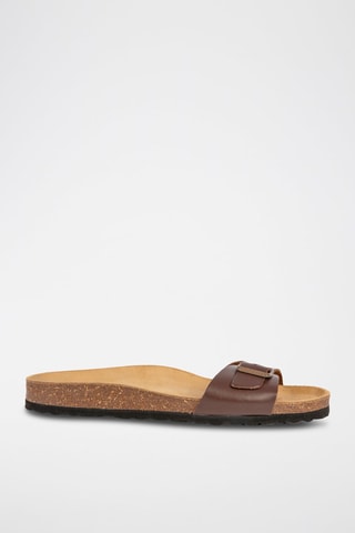 Mules en cuir Marron