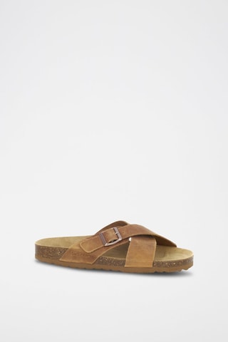 Mules en nubuck 
Marron