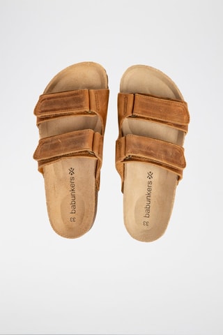 Mules en cuir Rosso Camel