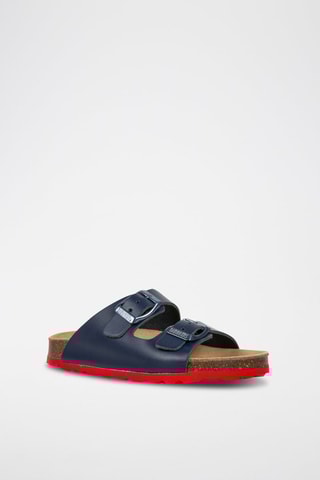 Mules en cuir Ibiza Bleu