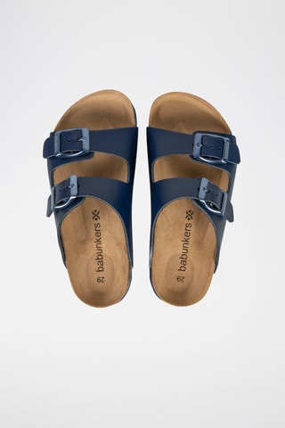 Mules en cuir Ibiza Bleu