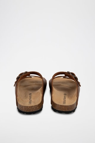 Mules en cuir Ibiza Camel