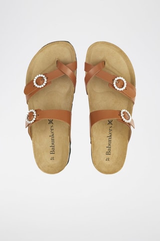 Mules en cuir 
Marron