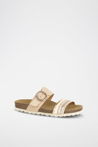 Mules en cuir 
Beige