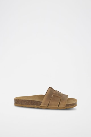 Mules en cuir 
Marron