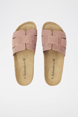 Mules en cuir 
Rose