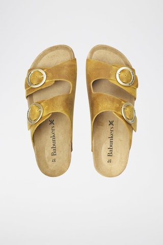 Mules en nubuck 
Jaune