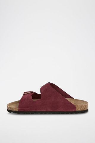 Nubuck Slippers - Bordeauxrood