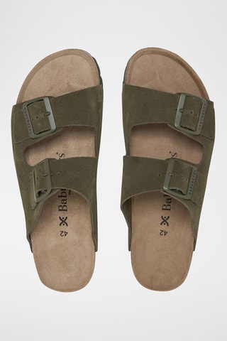 Nubuck Muiltjes - Donkergroen