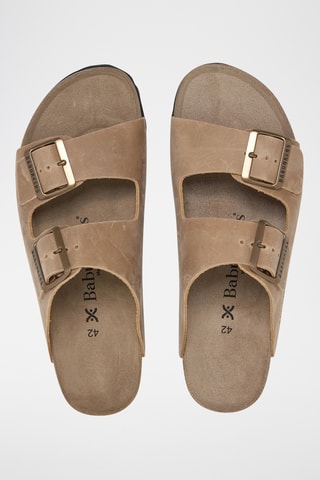 Leren Muiltjes - Camel