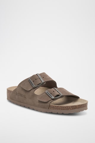 Mules en nubuck - Marron