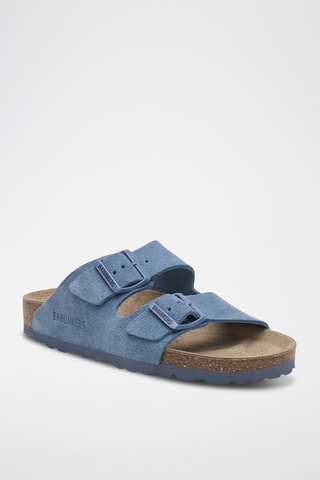 Mules en nubuck - Bleu