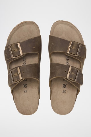 Leren Muiltjes - Kaki