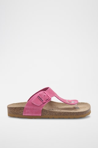 Sandales en cuir - Fuchsia