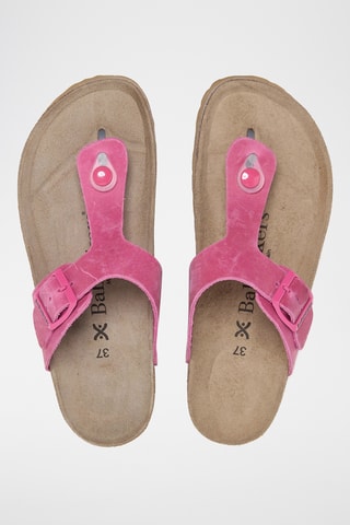 Sandales en cuir - Fuchsia