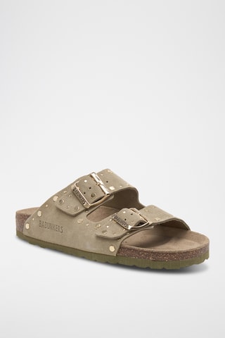 Mules en nubuck - Kaki