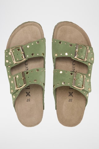 Mules en nubuck - Vert