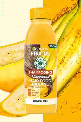 Champú nutritivo vegano Hair Food - Plátano - Cabello seco - 350 ml