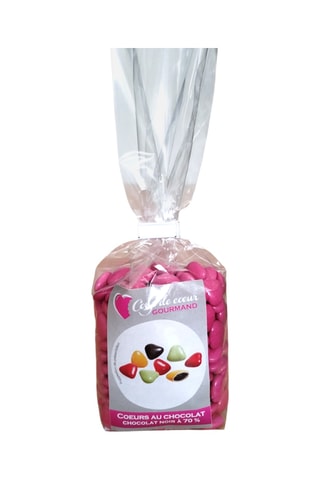 Cœurs choco 70% cacao - Fuchsia - 220 g