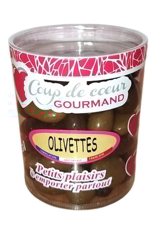 Olivettes noires et vertes - Chocolat noir et blanc, amande - 220 g