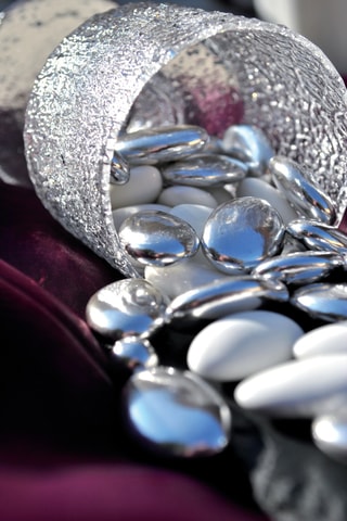 Dragée chocolat 70% cacao - Blanc et argenté - 500 g