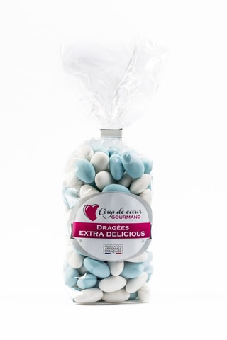 2 x Dragée amande 28% - Blanc et bleu - 500 g
