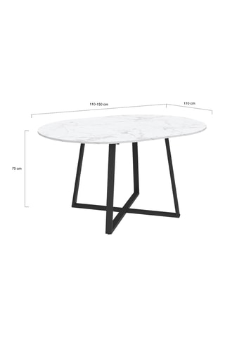 Mesa con tablero extensible Sana - 110/150 x 110 x 75 cm