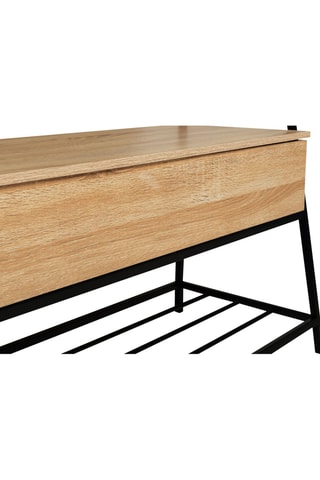 Banco con arcón 2 en 1 Timéo - Imitación madera y negro